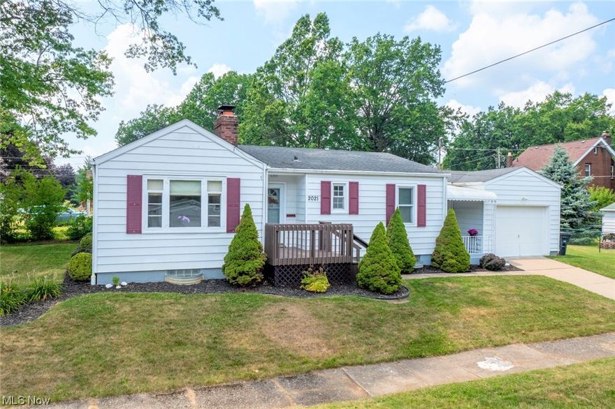 Buyers don’t miss your chance to own this highly desirable, 2 bed, 2 bath, 1 car attached garage, ranch home - previous winner of the Akron Beautification Award. Crisp & clean, this home features a spacious living room w/ wood burning fireplace, hand-carved crown molding, open to the updated, eat-in kitchen w/ ceramic flooring. Plenty of cabinetry and countertop space for cooking. Easy access from kitchen to pantry and backyard patio. First floor highlights include a spacious foyer, recently updated bathroom, large master bedroom, big enough for king-sized bed, w/ double door closet, 2nd full bedroom and storage throughout. Freshly painted, carpets have been professionally cleaned. Finished breezeway w/ windows and hardwood flooring is a bonus - perfect space for a bistro table to enjoy morning coffee and keep you warm and dry during the rain and snow months. Basement has sump pump & water proofing, freshly painted, glass block windows and is partially finished. Basement is framed and