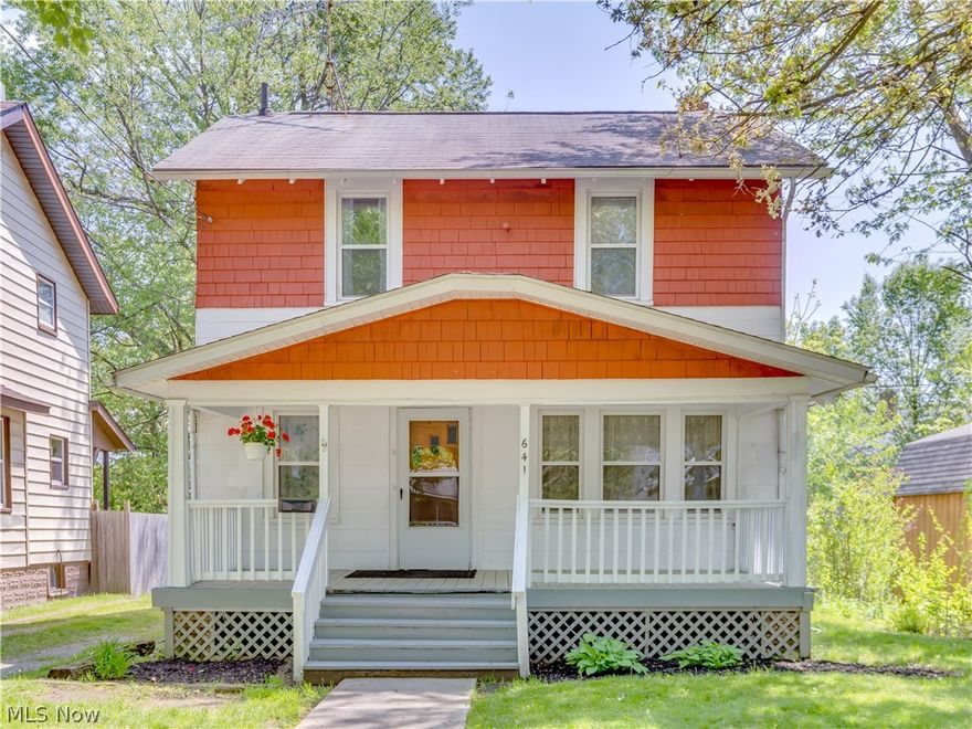 Classic Akron home for sale in Goodyear Heights! Walk on up the welcoming front porch. Gorgeous hardwood floors and trim await you inside. Entertain in the spacious living room with decorative fireplace and beautiful mantle. Enjoy family dinners in the well-lit dining room, and have a seat on the built-in shelving while you wait for dessert. Let your pets and kids right out the back door with confidence, as the back yard is completely fenced in. Large basement for your laundry and storage needs. 3 bedrooms and 1 large bathroom await you in the upstairs of the home. Many updates include: 2017 hot water tank, 2013 furnace, 2010 first floor windows, 2010 new sewer line, and 2007 second floor windows. Windows have a lifetime transferable warranty. The sellers are offering a one-year home warranty with the home as well. Included in the sale: stove, microwave, washer, dryer, and 2 air conditioning window units. Public transportation readily available on Eastland. Call for your private viewin