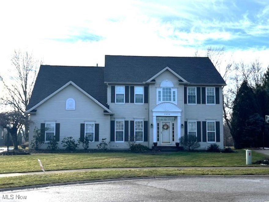 Stately and well-appointed 4 BD/3.5 BA Colonial in The Villages at Fairlawn. Step into the 2-story foyer w/crown molding. To the right is the formal living room that opens to the formal dining room. To the left is a first-floor office w/French doors, and a half bath is off the hallway. The kitchen is fully equipped and features an island w/granite counters, plenty of cabinetry, and a pantry. The Great Room off the kitchen has a vaulted ceiling and a gas fireplace. The breakfast area in the kitchen leads to the deck and patio. First-floor laundry. The second floor offers a grand master w/en suite bath, walk-in closet and cathedral ceiling. Lower level features an awesome rec room w/wet bar, 2nd fireplace, lots of cabinetry and the third full bath. There is also a bonus or exercise room. Updates include newer carpet on 2nd floor, furnace & A/C approx. 2 years. 2-car attached garage. Fairlawn amenities, great schools and close to highways and shopping.