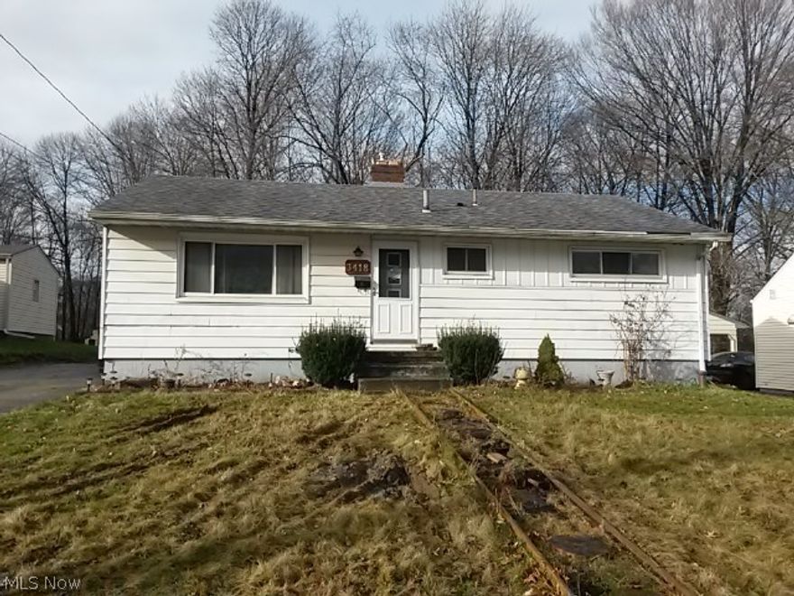 Cozy three bedroom ranch, with large living room, eat in kitchen, full basement.  One car detached garage with covered patio.  Nice large lot, just a little TLC, move in ready.