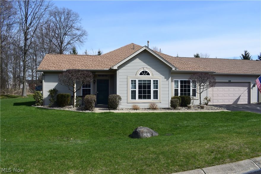 What a great place to live a comfortable, secure, social or quiet, carefree lifestyle.  This 2 bedroom, 2 bath, ranch style condo is in a gated community with no age restrictions.  It features vaulted ceilings with an open floor plan. This condo is spacious inside and out.  The two bedrooms are roomy with plenty of storage throughout. The private patio has a view of the woods.  There is a beautiful clubhouse where monthly events take place and a work-out room.  If exercise equipment isn't your thing, the grounds are perfect for walking.  Lots of lush green grassy areas and surrounding woods.  The condo itself has been meticulously kept up and updated.  The kitchen in 2016, washer/dryer 2017, windows 2017, hot water tank, furnace and A/C in 2012 (furnace is 98% efficiency), the window treatments are all the dust free horizontal cordless blinds. Appliances included and the shelves in the garage are staying! Furniture is negotiable.