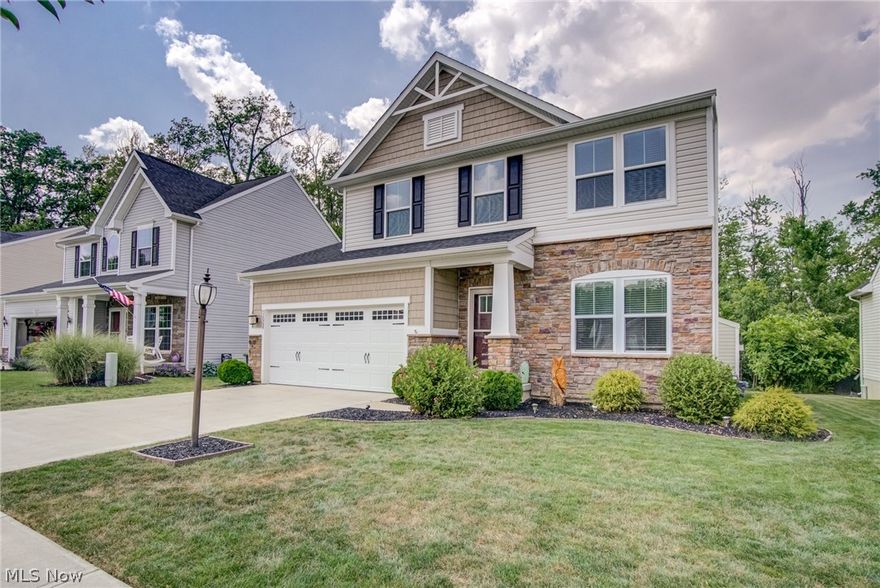 Five year young colonial in desirable Timber Ridge with a wooded view! Enjoy this open floor plan with first floor laundry and vaulted morning room. Impressive owner's suite with glamour bath, plus two additional bedrooms and loft on second level. Convenient location near highways. This home will impress you. Welcome home!