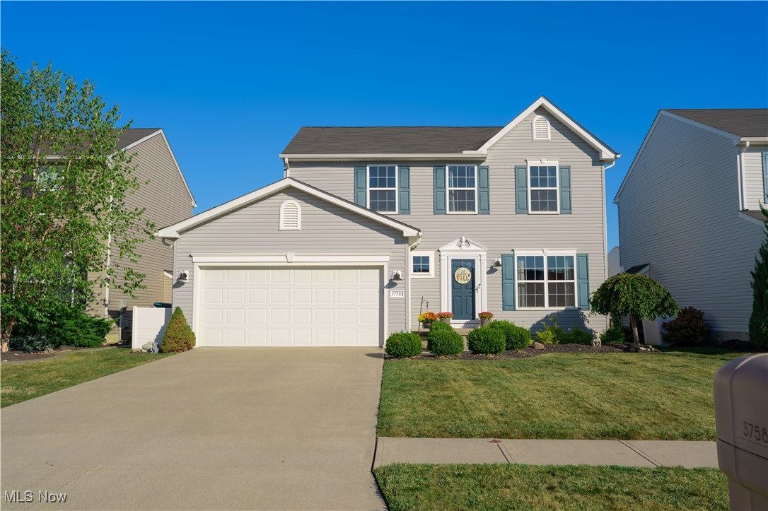 Welcome to this stunning home in the highly sought-after Meadow Lakes community of North Ridgeville! With 2,127 sq ft of living space, this 3-bedroom, 2.5-bath home blends style, comfort, and functionality. The open-concept first floor features a spacious kitchen with island, stainless steel appliances, a new dishwasher (2023), and flows seamlessly into the eat-in space, morning room, and living room. A main-level office/playroom with French doors offers flexibility. Upstairs, the primary suite includes a full en suite bath with double vanity and an oversized walk-in closet. New flooring was installed throughout in 2022. Enjoy outdoor living with a fully fenced yard and a brand-new deck added in 2024. The finished lower level offers extra entertaining and relaxation space. Located in a desirable neighborhood with walking trails, ponds, and parks, this home truly has it all!