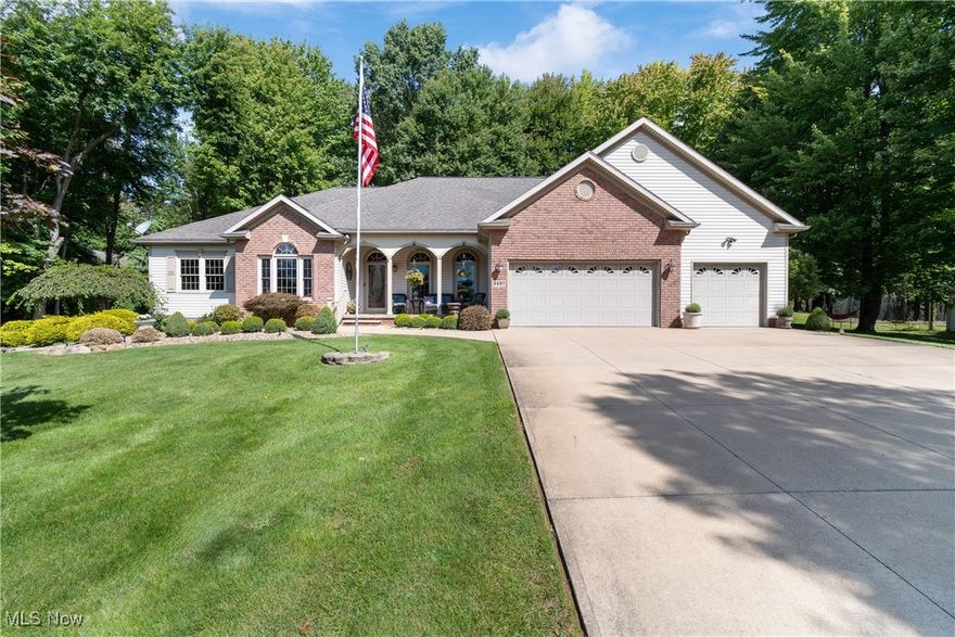 Check out this stunning custom built 3 BR, 2 full BA, 2 half BA ranch w/over 2200 sq. ft. plus a full partially finished basement.  This one has been well maintained by the original owner and has tons of upgrades/updates, so pay attention to detail.  Located on a quiet dead end road, you will notice the oversized concrete driveway and manicured landscaping as soon as you pull in the drive.  Plenty of room w/almost 1 acre and a private back yard w/a stamped concrete patio over looking the wooded lot, plus a 18 x 11 shed w/loft and electric. As you walk in the front door you will notice the open floor plan, vaulted ceilings and stone fireplace. Large eat-in kitchen was updated in 2021 w/white cabinets and Quartz countertops.  Split floor plan w/master suite on one side and 2 bedrooms/bath on the other.  Master bedroom has updated bath in 2018 w/double sinks and a walk-in closet w/built-ins. First floor also offers large 16 x 6 laundry room w/storage closet, den, 2 more good sized bedrooms plus another full bath.  Oversized 3 car heated garage w/air compressor.  Lower level is finished w/rec room, storage area, half bath & a workshop area w/workbenches. Some upgrades include outdoor lighting w/timers, sprinkler system and power in the shed.  Updates include Provia windows 2009, some flooring 2021 and Lennox furnace/AC 2018. This amazing ranch has soooo much to offer at this price and will make a great house to call HOME!