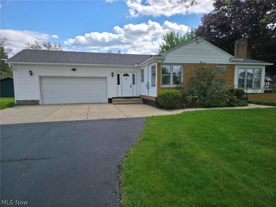 Wonderful, sprawling Ranch with 2 furnaces and 2 A/C units for zoned comfort. Enormous primary bedroom with a walk-in closet and private full bath. The living room/dining room area is very open and large, has corner windows and a fireplace. Neutral decor throughout the entire home. Very nice eat-in kitchen w/newer cabinets, updated fixtures, and solid-surface counters. Both full baths are very roomy, have tile flooring and updated tub/shower surrounds. Roof 2022. Newer vinyl siding, exterior back door, paint throughout, fixtures, covered gutters. There is a large barn on the property and a nice, private backyard. Ranch living at its best!