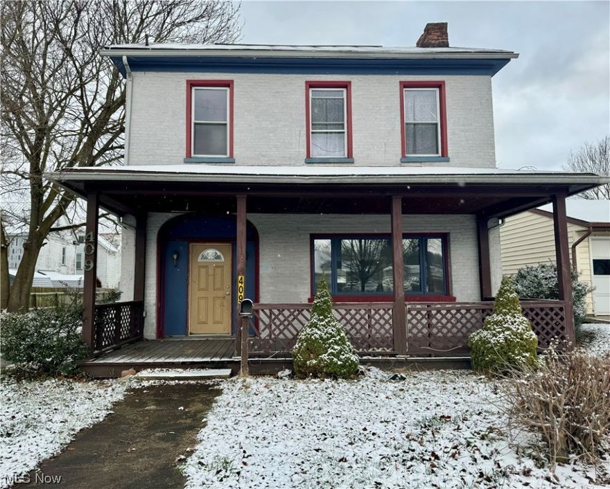 Are you searching for a great starter home? We have just what you are looking for! As you enter the home from the large front porch you will notice the original hardwood flooring throughout the living room and dining room. A large front living room hosts a brick fireplace, beamed ceiling, great natural light and leads to the huge dining area. The dining room ceiling is unique with an inset chandelier and finished tongue and groove wood section and crown molding. The dining area opens to the large kitchen with an amazing pantry and stove area with eat at bar area. A full bath completes the 1st floor. On the 2nd floor you will find 2 large bedrooms, one smaller unique bedroom and a 2nd full bath. The third floor boasts a great bonus room. Back door from kitchen leads to back yard and garage area.