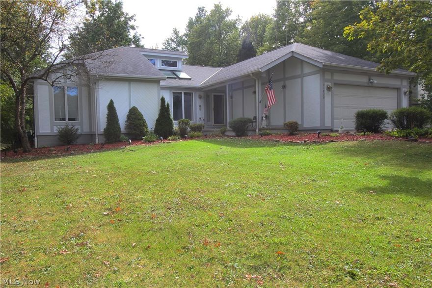 One Owner Ranch home in Avon on .66 acre lot with NO Monthly fees! Wooded and Private setting with large deck overlooking nature perfect for nature watching. 1st. floor laundry and a full basement make this single story home special. A warm spacious vaulted family room with wood burning fireplace, carpet and open to the eat in dining room. Vaulted ceilings and skylites make this home bright, airy and a open. Eat in kitchen with gas cook top, double wall over and pantry, laminate flooring and nice built-in desk! 3 bedrooms and 2 full baths. The Master is vaulted with sky light and ceiling fan. Surprisingly large Master bath with walk in shower, garden tub, linen closet and large walk in closet. A full basement adds tons of storage and could be finished. See it first!