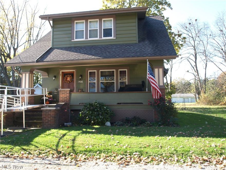 Nice quiet neighborhood is waiting to welcome you home. This 2 story home sits on a double lot with a 2 car garage and storage shed. Features a large functional eat-in kitchen with new flooring, dining room with built-ins and living room. Currently is handicap accessible with a chair lift to the second floor with 3 bedrooms. Bathroom flooring is new this year. Newer windows, water softener and A/C

City Water available at street.
