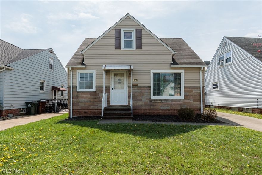 Charming 3-bedroom home located in a quiet Parma neighborhood. This home features a galley-style kitchen with ample cabinet and counter space, comfortable living areas, and plenty of natural light. The first-floor primary bedroom offers added convenience,with a full bath and large laundry room area/mudroom. And two additional bedrooms are located upstairs with a half bath. Enjoy the inviting back porch overlooking the private backyard, perfect for relaxing or entertaining. A detached garage in the backyard provides added storage and parking convenience. Conveniently located near parks, shopping, dining, and schools. Great opportunity to own in a desirable location.