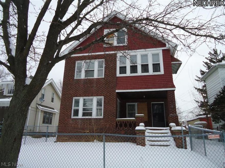 Bring this money maker back to life. Brick, 3-family with up and down unit in front, and a 3 room, 1 bedroom unit in back. Glass block in basement. Some updated windows. Easy to show. The 2, 3 bedroom units look to be in average shape. The back 3 room unit needs total rehab. Full basement.