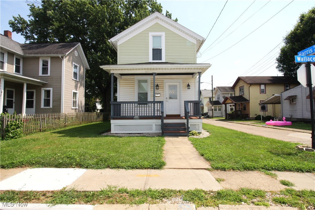 Welcome to your lovely, renovated home in the heart of Massillon! This location gives you easy access to everything you could possibly need, making running your weekly errands a breeze! The large front porch is the perfect place to add some furniture and enjoy your morning coffee or a peaceful evening with friends. This home was newly renovated and restored in 2021 from top to bottom! Including new windows and doors throughout the home! As you walk through the front door, you will be in the open and spacious living room with new carpet and paint! Off of the living room you will find your brand-new kitchen! This gorgeous kitchen has been renovated from top to bottom! There are new cabinets, countertops, stainless steel appliances, and vinyl flooring. The main first floor bath has also been fully remodeled with vinyl flooring, vanity, and combination shower. Upstairs you will find two spacious bedrooms both with a large, deep closet, new carpet, and fresh paint! Down in the basement you will find your laundry. Along with all the new cosmetic remodeling, this home has also received fresh plumbing, updated electric, a new roof, and a new HVAC! They truly did not miss a beat! There is also a second smaller porch on the side in the back of the home. There is a 1 car detached garage. This beautifully remodeled and amazingly located home will not last long! Call for your private showing today!