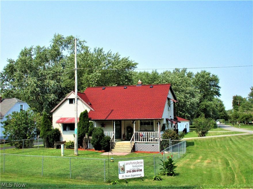 This quaint 3 bedroom 1 bath country cape cod has a 15+ car block outbuilding/garage/workshop & is ready for a new owner.   Have all your family gatherings in the remodeled eat-in kitchen, large dining room, and  oversized living room. Enjoy your days & evenings on any one of the 2 covered decks or even on the covered front porch.  There is one first floor bedroom with a double closet plus 2 additional bedrooms upstairs. The master bedroom has a walk in closet and there is definitely no lack for storage in the other 2nd story bedroom.  The bathroom was freshly painted and new flooring is currently being installed. The basement appears dry and is freshly painted. Stove, refrigerator, dishwasher, washer and dryer will all stay.  Some updates include new roof on house and garage 2020, new furnace & hot water tank about 2018, and the entire house was completely insulated.  The man &/or woman cave has it ALL!!!!!
 A new electric panel with 110amp service, new outlets & overhead lights thro