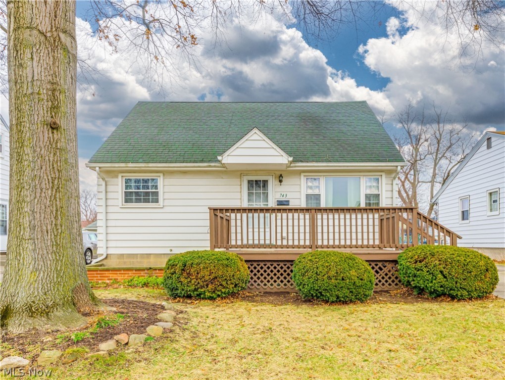 Nice Cape in desirable area within close proximity to the middle school. Family owned for 50 years. Well maintained with the HVAC system and windows updated at one time. Welcoming front deck porch with room to create a sitting area. Nice large concrete driveway that leads to the single car garage with a carport and room to park two cars. Typical Cape floor plan with hardwood floors under the carpet, an eating area in the kitchen, two bedrooms on the main floor and one very large bedroom on the second floor. The kitchen has the original cabinets and the home is ready for new paint and carpet or to remove current carpet to enjoy the wood floors. Freshly painted basement is clean and open. Seller is providing a home warranty, washer and dryer is included.