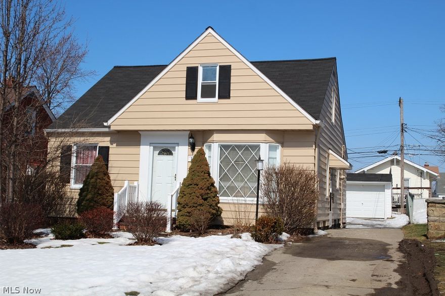 Nicely updated home with many new features! Kitchen with new cabinets and counters, large eating area and all newer appliances stay. Hardwood flooring in living room and 2 bedrooms. Remodeled bathroom with ceramic tile. Large upstairs bedroom with walk in closet. Finished basement rec room. Newer roof and windows. Updated electrical. Patio in back. 2 car garage.