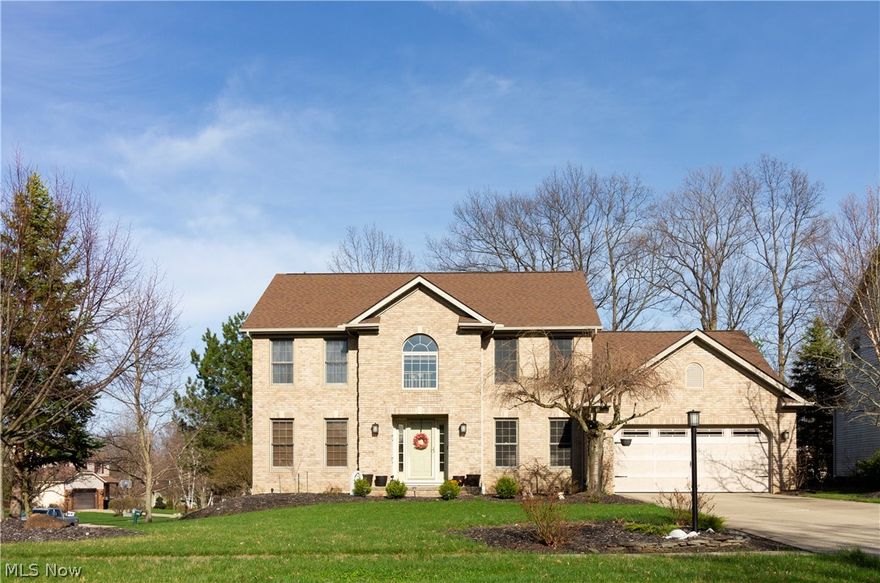 Beautifully maintained Bent Tree brick front colonial. Step inside the grand two-story foyer featuring ceramic tile floors, two coat closets, newer chandelier, and beautiful wood-spindled staircase. The den/office off the foyer has newer (2017) laminate wood floors, and French doors. First floor laundry room with garage access, closet, cabinets, washer and dryer, and utility tub. Half bath with additional closet space and pedestal sink. Spacious stainless steel and granite eat-in kitchen with newer dishwasher (2014), and all appliances. Sliding glass door off dinette to wonderful patio area with pergola for added privacy! Gracious vaulted-ceiling family room with new ceiling fan (2018), two bright skylights, large windows, and warm two-story brick gas fireplace. The dining and living rooms round out the first floor. Upstairs, the master bedroom welcomes you with French doors, new ceiling fan (2018), glamour bath with jacuzzi tub, large shower, double sinks, and walk-in closet. There is
