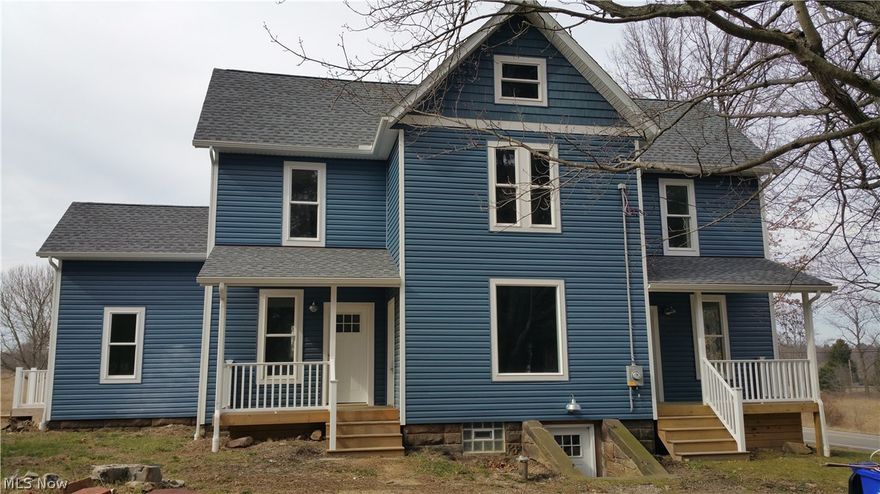 Wow! Do NOT wait.. come see this completely remodeled farmhouse in Brimfield with all *NEW* HVAC, plumbing, electric service, roof, siding and windows! Completely new kitchen and baths. First floor laundry and mud room! All new flooring throughout! Brand new 2 car garage! Approx. 30x60 outbuilding... and all on 3 acres! Farmhouse character has been preserved! This is a steal, and it is gorgeous! IT WILL NOT LAST! Gas well is producing FREE Gas to the home for heat and appliances (there is dominion plumbed in too for backup). Seller heated all winter using the private gas well!