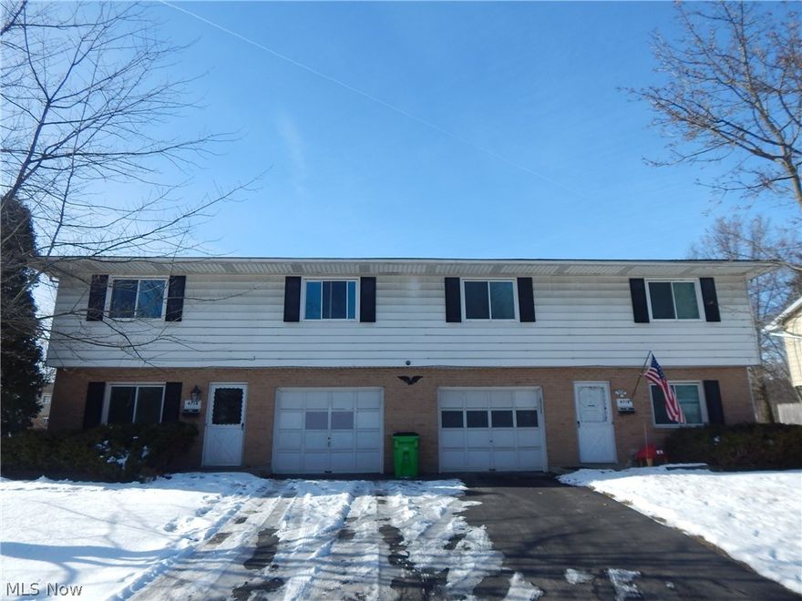 Endless possibilities! Wonderful size 2 Bedroom each side. Family room and laundry on first floor, upper level is living room, kitchen and two bedrooms. Attached garage, patio and extra parking. Needs a little TLC