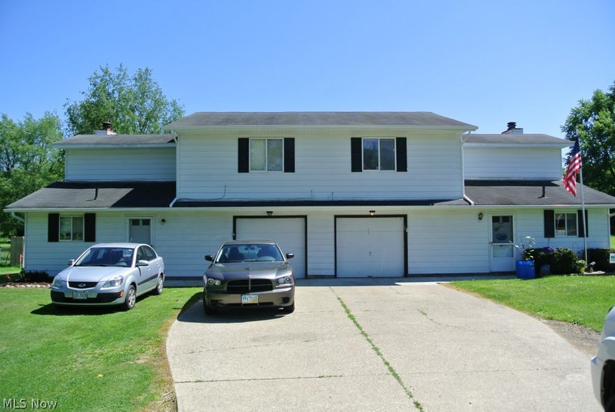 Great Investment and Perfect as Owner Occupant! Well maintained duplex with 50% occupancy and all tenants on month to month leases.  This unit has a twin at 3976 Granger which is also for sale.  Each unit has 3 large Bedrooms and one full and one half Bath.  Over sized one car attached Garage with plenty of extra parking on drive, 14x10 Laundry room with back door that leads to over an acre yard for each unit's use.  All units have newer furnace and A/C within the past two years. Brand new roof and new windows.  City Water and Sewer and Medina City Schools.