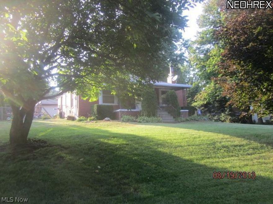 Very nice two bedroom, two bath brick ranch home with front porch. Brick front fireplace in living room. Open eat-in kitchen. Basement: 600 sq ft of basement finished, 24x16 carpeted rec room , extra room in basement used as a workout room right now with walk in closet, and a full bathroom with tile flooring, also a tile floor laundry room. 1st floor: New tile floor and laminate counter tops in bathroom, New laminate counter tops in kitchen, tile floor in kitchen. large open family room. Solid oak trim throughout the whole upstairs. Outside: 2 year old professional poured concrete back patio. Enclosed porch and fenced yard. Detached garage with lots of storage and another large, open yard beside the garage. Beautiful view off the front porch over-looking a wooded lot with a stream running through. All offers must be submitted with pre-approval letter or proof of funds.