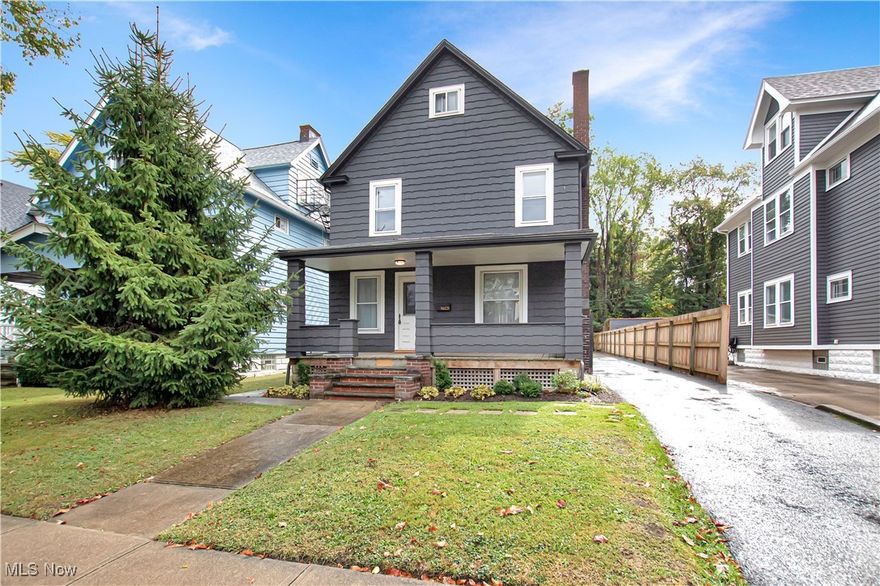 Welcome to this beautifully updated 3-bedroom, 1 full, and 2 half bath colonial located in the desirable Clifton-Baltic neighborhood! This home perfectly blends classic charm with modern updates throughout. The inviting first floor features a spacious living room with a ventless gas fireplace and new mantel, a formal dining room with a new chandelier, and a stunning kitchen complete with granite countertops, new cabinets, center island, ceramic tile backsplash, and stainless steel appliances. Off the kitchen, a sliding glass door leads to the new wood deck and landscaped backyard—ideal for entertaining. The first-floor half bath conveniently includes laundry with a new washer, dryer, and folding shelf. Upstairs, you’ll find three comfortable bedrooms and a beautifully remodeled full bath with new tile, vanity, tub, and walk-in shower. The finished third floor offers an additional 400 sq. ft.(estimate) of versatile bonus space with a half bath, perfect for a home office, guest suite, or use as a 4th bedroom. The basement provides ample storage and includes freshly sealed and painted masonry walls with a new sump pump system. Outside, enjoy numerous improvements including a freshly painted exterior, new concrete walk, rebuilt front porch and steps, new gutters, and a new roof on the sunroom. The new wood deck features string lighting and an outdoor kitchen counter space, creating the perfect outdoor retreat. A detached 2-car garage completes this wonderful home. Ideally located near Lake Erie and Edgewater Park/Beach, this home offers both style and convenience in one of the area’s most sought-after neighborhoods.