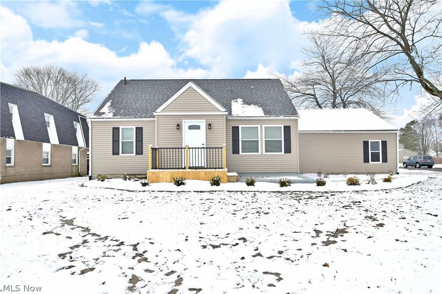 Welcome to this spacious, affordable and fully renovated home from top to bottom, inside and out! With its expansive move-in-ready living space, this 3 Bedroom 2 full bath home is going to check so many boxes! Upon entering, the front porch has been rebuilt, there's new vinyl siding, vinyl replacement windows new roof, gutters and new garage and exterior doors. Large living rooms on the first floor with updated Vinyl Plank flooring as you walk through the fully updated kitchen and eating space with granite counter tops, new cabinetry and all brand new modern stainless appliances. Nearby, a pair of inviting bedrooms showcase clean, neutral colors and white trim work and fresh carpet.  A cozy full bath resides adjacent with a shower/tub combo and single vanity all brand new. 

The second floor of this cape cod is a large bedroom space also renovated with new carpet perfect for kids or additional entertaining space. Below, the basement is updated as well with another full bathroom, new