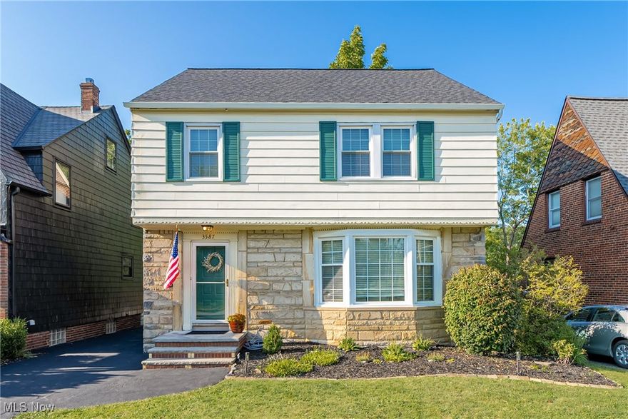 Welcome home to this beautiful, meticulously maintained 3-bedroom, 1.5-bath home, where elegance and comfort meet. The main level boasts stunning hardwood floors and new windows that flood the space with natural light. The expansive living room features a fireplace and a large bay window, seamlessly flowing into the dining room, den, and kitchen. The kitchen is a chef’s delight, complete with a breakfast bar and stainless-steel appliances.

Upstairs, you'll find a generous master bedroom with hardwood floors and double closets, along with two additional versatile bedrooms, one of which opens to a charming balcony. The updated full bath includes a soaking tub and a walk-in shower. The finished basement offers additional living space, and the third floor awaits your finishing touch.  Enjoy the quaint backyard with a paver patio and firepit, and take advantage of the freshly sealed driveway.
Recent upgrades include a new roof and hot water tank (both installed in 2022). New windows throughout, new carpet going upstairs, and in the hallway.  This home is spotless and VIOLATION FREE! Hurry in, it won't last long!