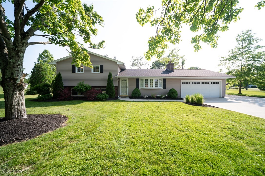 Welcome to this exceptional property located in the highly sought-after West Geauga School District in Chesterland. This meticulously maintained home welcomes you with lots of natural light and a completely updated move-in ready oasis waiting to be called home. The vaulted ceilings in the dining and sunroom provide serene views of the large patio and well manicured 1.06 acre lot. Two of the bedrooms boast the designer touch of gorgeous architechural feature walls to elevate the space. The finished basement provides another family room with large windows and natural light. Updates of this home include, 2019: full kitchen remodel and new appliances, all three bathrooms remodeled, new flooring and carpet, A/C, furnace, all duct work, new water softner, washer & dryer, laundry room cabintets, 2020: pella sliding glass door in sunroom, 2021: concrete driveway, sidewalk, garage floor and drainage, shed, 2022: new roof and complete chimney replacement, landscaping, garage cabinetry, 2023: garage heater and springs. This home is a rare gem! Conveniently located less than 35 minutes to Downtown Cleveland, 20 minutes from Beachwood, 15 minutes to Willoughby and Mentor.