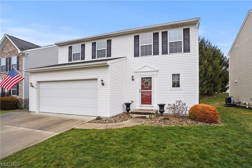 This beautiful move in ready home was built in 2011 and is modern in design offering a neutral color palette. One notable feature of the home are the sliders that lead from the kitchen and great room to the private backyard with a nice patio perfect for entertaining and grilling. The glass sliding doors and great room windows bring in an abundance of  natural light.  The eat in kitchen offers a nice pantry and flows into the great room creating an open concept.  A powder and mud room complete the first floor.  The second floor features 3 bedrooms with 2 full bathrooms.  The primary bedroom is spacious with an awesome walk in closet and full bath.   No more going to the basement to do laundry -  Enjoy the convenient and practical second floor laundry room!  The lower level has been finished and is a fabulous recreation room.  Imagine it as an exercise room, office or whatever fits your needs and there's plenty of room for storage.  The 2 car garage has been sealed and finished and the driveway has been extended allowing for another vehicle.   Convenient to shopping, restaurants, and parks.