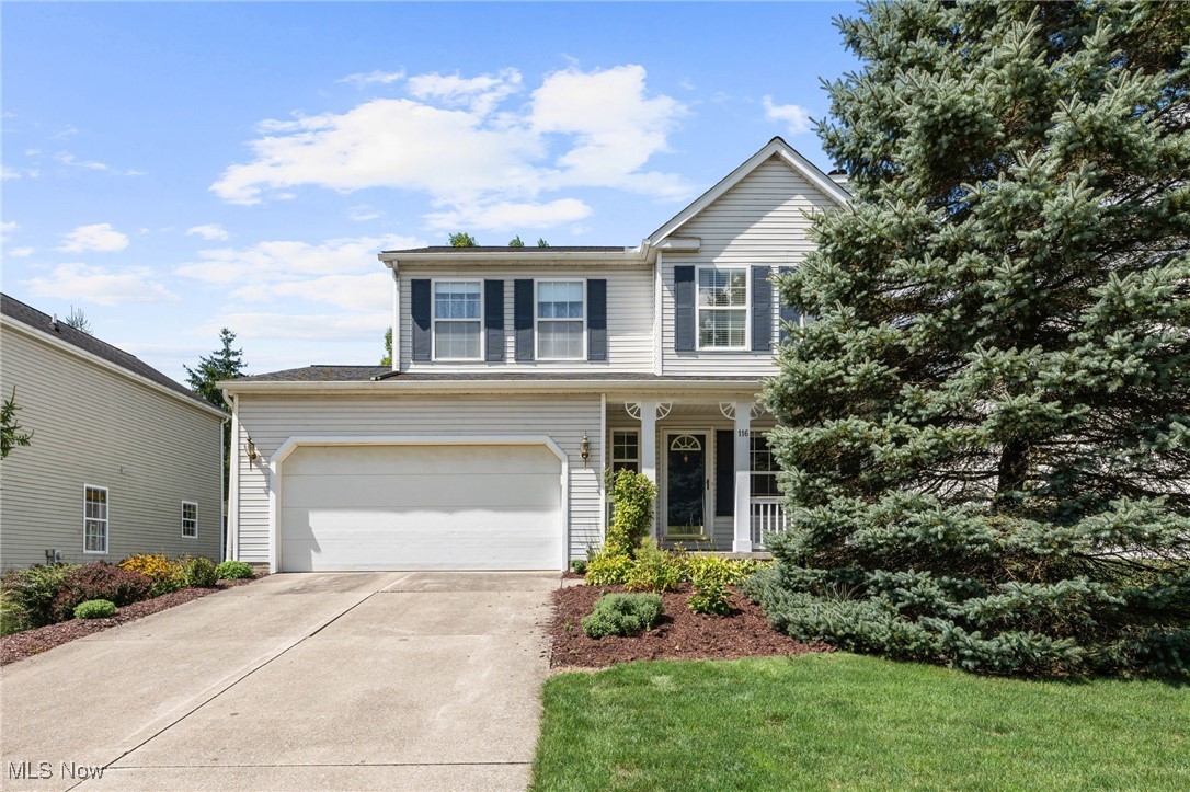 Welcome home to this inviting colonial in a quiet Chardon neighborhood! This well-kept 3-bedroom, 2.5-bath home offers a bright and functional layout designed for both everyday living and entertaining. Step inside to a spacious living room with large windows that fill the space with natural light, plus a cozy fireplace for gathering on cool evenings. The kitchen features plenty of cabinet space, an island for extra prep room & a cozy dinette. Enjoy morning coffee or evening relaxation in the beautiful sunroom overlooking the tree-lined backyard. Upstairs, you’ll find a comfortable primary suite with a walk-in closet and ensuite bath complete with double vanity, soaking tub, and separate shower. Two additional bedrooms and a full bath provide space for family or guests. The finished lower level adds bonus living space, perfect for a home office, playroom, or media area. Outside, the covered front porch and landscaped yard offer charm and curb appeal, while a neighborhood walking path runs directly behind the home—perfect for evening strolls. A two-car garage and plenty of storage complete this move-in ready property. Conveniently located near schools, shopping, and parks—don’t miss your chance to make this your new address!