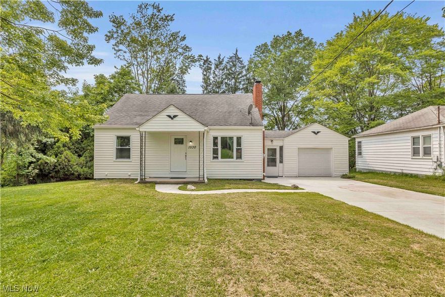 Welcome to 1530 Franklin Ave in Kent, Ohio—a completely remodeled 3-bedroom, 1-bath home where thoughtful design meets quality craftsmanship. The renovation includes a new concrete driveway, sidewalk, and steps, plus updated landscaping, tree clearing, and power washing. All windows and two exterior doors have been replaced, along with upgraded thresholds and hardware. Inside, the kitchen features new cabinets, granite countertops with an undermount sink, and a luxury appliance package including a refrigerator with ice maker line, stove, dishwasher, microwave, washer, and dryer. The bathroom includes a new tub and tile surround, vanity, countertop, and updated accessories. New LVP flooring and carpet run throughout, with new trim, interior doors, and hardware for a modern look. Major mechanical updates include a Carrier furnace and high-efficiency AC (2023), hot water heater, updated gas lines, plumbing fixtures, and new shutoffs. All HVAC registers and ductwork are updated and cleaned. The home has new electrical throughout, including all light fixtures, ceiling fans, switches, receptacles, and safety detectors. Basement waterproofing by Ohio Basement Authority comes with a lifetime transferable warranty. The garage features a new electric door opener with keypad and remotes. This turnkey home is ready for its next owner in a desirable Kent location.