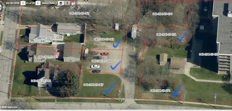 Vacant land in Wadsworth, Ohio, on Garfield St. and Lincoln Pl. The five parcels of land combined add up to 0.5776 acres. All five parcels will be sold as a package. Each parcel's individual acreage and legal description are as follows:


040-20C-05-067: 0.144000 acres. Legal description "LOT 774 S PT & LOT 773 E PT .000A"
040-20C-05-068: 0.108800 acres. Legal description "LOT 771 S PT & LOT 774 N PT .000A"
040-20C-05-069: 0.108800 acres. Legal description "LOT 768 S PT LOT 771 N PT. 000A"
040-20C-05-071: 0.088900 acres. Legal description "LOT 769 S PT LOT 770 N PT .000A"
040-20C-05-072: 0.127100 acres. Legal description "LOT 775 S PT .000A"