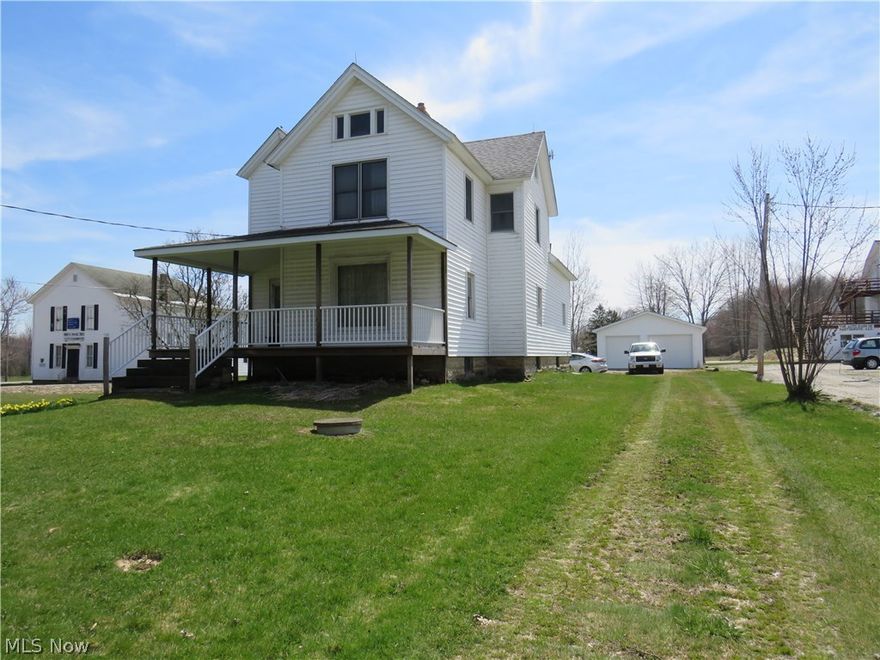 1903 built, grand 2,219 sq.ft. home to bring back to life in Grand Valley Schools.  The woodwork is natural and in place, you decide what you want to update or change!  Cash or renovation loan to finish what has been started!  Decide how to finish the floors and if you want to convert the center upstairs kitchen back into a room or two again!  Currently laundry hook ups are in the kitchen, but that electric line can be put back into the basement where the 2nd set of washer hooks are still in place!  Bilco door to give you a walk out basement from the back yard off of the driveway(now grass covered)!  Currently the front vestibule door off the living room is locked.  The main floor bathroom has a large shower only.  The 2009 built 2+ car garage (24x32) is just like new and everything is vinyl sided, including the house.  The home is propane forced air, but at some point someone put some electric baseboards in the upstairs.  Newer septic and as I mentioned a great garage with a nice also