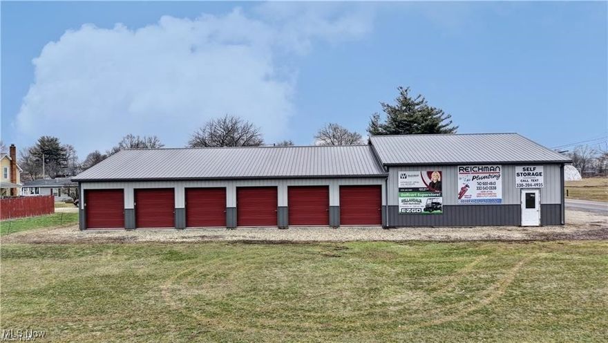 Income producing property for sale! Storage units ready for new owners. Built 2017. Good location in New Phila near shopping and downtown. 2-20x32 $225 a unit. 10-10x20's. 5-8x10's. Potential billboard rent currently for 3 boards.