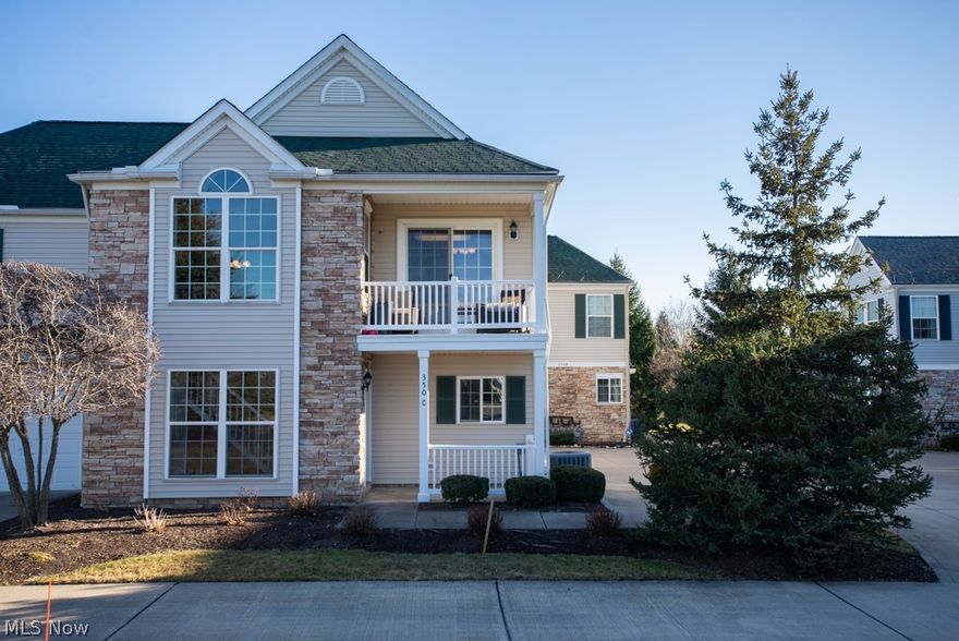 Come see the ease of condo living with high end amenities at 350 East Legend, Unit C.  Beautifully designed Aberdeen Condo featuring vaulted ceilings that give a bright and spacious feeling in one floor living at it's best!  Spacious eat-in kitchen, featuring a breakfast bar, and stainless steel appliances.  Dining area just off of the kitchen that features sliding glass doors leading out to your own private patio.  A large family room showcasing a wall of windows to let in plenty of sunlight and gas fireplace to keep you cozy during the Cleveland winters.  Spacious master suite with vaulted ceilings, walk in closet and master bath featuring double vanity and walk in shower. This home also includes a loft for an office or extra living space, laundry room with utility sink and attached garage.  Aberdeen has amazing amenities for its residents to enjoy including: community center, exercise facility, tennis, swimming, walking trails, dining at The Rustic Grill and golf available. Minutes