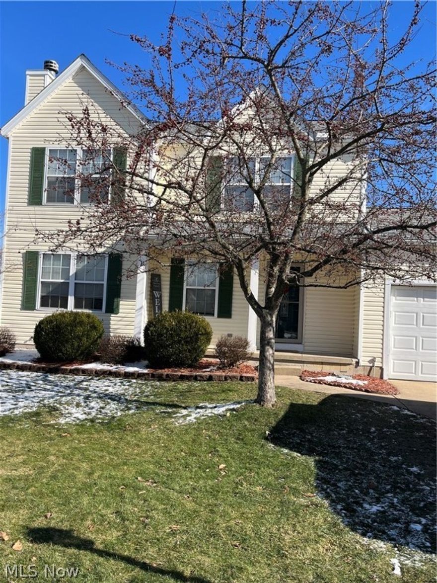 Well cared for Colonial in great location.  This three bdrm, three bath home is super clean.  Living room features a gas fireplace surrounded by Oak.  Matching Oak crown molding gives a beautiful finished look.  Carpet is newer.  Kitchen is an Eat in Kitchen and also has breakfast bar.  Plenty of windows brings in all the sunshine!  Cabinets are a gorgeous raised panel oak.  Slider leads to deck.  Half bath and convenient first floor laundry.  Upstairs are three bedrooms with carpet and two full baths.  Owner's suite features vaulted ceiling, walk in closet and a very large full bath with tub and shower.  Lower level adds additional living space with a family room, multi purpose room and large storage area.  Newer flooring thru out the lower level.  Very large completely fenced in (white vinyl privacy).  Newers since 2020:  White privacy fence, ROOF and the tiered Deck.  Slider in Eat in Kitchen was replaced in 2020 and features built in blinds.  Two car oversized garage has plenty of