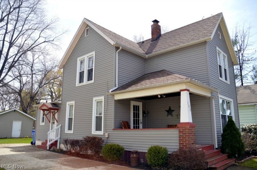 $88,900.  Located a few blocks from Lake Erie beaches.  Home features many custom upgrades.  Two bedrooms, with adjoining sitting area and 2 full baths.  Custom kitchen with embossed tin ceiling, cherry cupboards that project a wonderful glow, a dining bar and corian countertops.   Both bathrooms upgraded with vanities, sinks and fixtures.  Distinctive 2nd floor bath ceiling is unique wood panels, adding texture and interest.   Other upgrades include concrete driveway, vinyl siding, new flooring throughout, central air and beautiful hardwood stairs to second floor. This home is the perfect blend of simplicity and elegance.