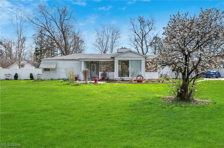 Welcome to TWO possibly THREE bedroom house in Parma Heights. This wonderful ranch on over half an acre has a large living room with a gas fireplace, beautiful kitchen, two dining rooms, two large bedrooms and one full and one half bath. The rear addition can be an additional bedroom, family room, or an office room. The laundry room is off the kitchen and located near the two car garage with additional storage and a workshop. There is a covered deck around back and a view of the large yard with a garden, beautiful landscaping and a storage shed. This home is conveniently located to shopping centers, schools, college, hospitals and so much more.