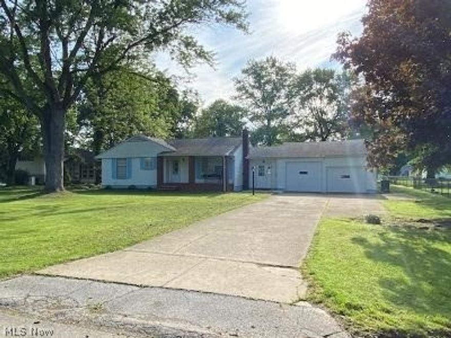 Great location, quiet street, approximately one hour from Cleveland and Pittsburgh. Easy one floor living. 3 Bedroom ranch. 1 full bath upstairs, 1 full bath downstairs in full, finished, walkout basement. Fireplace in lower level. Nice sized rooms with hardwood floors. Breezeway and 2 car attached garage with additional storage leading to large, private back yard. New hot water tank and freshly painted.