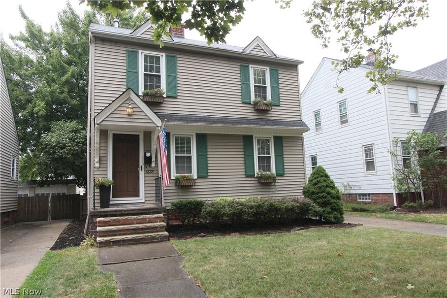 Attractive Classic West Park Colonial with curb appeal so inviting and that's just the beginning! Beaming & Gleaming Hardwood floors and cove architecturally appealing designed wall & ceilings with arched doorways reflect the craftsmanship put into this home. Stately Fireplace with gas hookup is one of two with the second in the lower level. A beautiful built in cabinet in the dining room adds lots of charm. An open concept kitchen with sitting bar recently updated with all new appliances that stay, new lighting fixtures, Granite and extremely tasteful cabinetry! 3 bedrooms up with more stunning hardwood share the updated full bath and the has its own zoned separate heat and central air making the upper living area super comfortable. The lower level is partially finished with the 2nd fireplace, laundry and half bath with shower, and toilet. A fenced in private backyard recently landscaped for minimal maintenance and new stone fire pit with a functional one car garage with door opener,