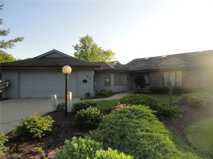 This charming ranch condo is situated in "The Kames." Impressive floor plan and features throughout. Foyer entry steps into  the open formal living room and formal dining room. An elegant flare was created with crown molding, custom trim, beautiful fireplace with cream color mantle, built in cabinets and several skylights throughout welcoming the sunlight. spacious kitchen with cherry cabinets overlooks breakfast nook, 3 bedrooms and 2 full baths. Cozy sunroom and small patio. End unit with lovely lawn and landscaping. Active community plus swimming pool and clubhouse. Very convenient to shopping and interstate. Home Warranty included.