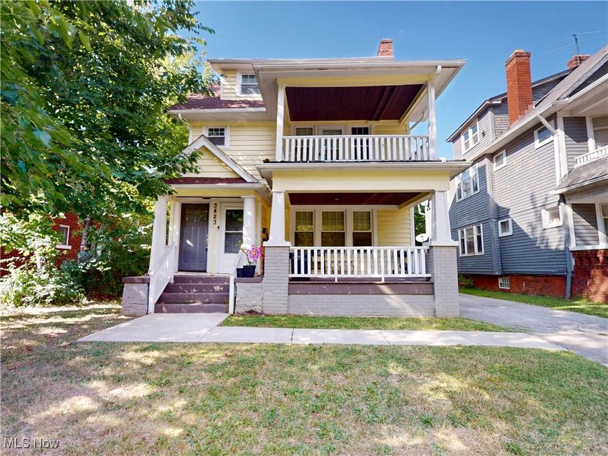 Investor or Owner-Occupant Opportunity in Cleveland Heights! This updated duplex is fully occupied and generating income, perfect for investors or for an owner-occupant looking to live in one unit and lease the other. The lower unit features 3 bedrooms, 1 full bath, an eat-in kitchen with peninsula counter, quartz countertops, ceramic tile flooring, and carpeted bedrooms. Fresh neutral paint and newer windows complete the space. The upper unit spans two levels and offers 4 bedrooms and 2 full baths. Highlights include hardwood floors throughout, a beautifully renovated kitchen and bath, plus a finished third floor that adds the fourth bedroom, a second full bath, and a bonus laundry room. Additional features include an unfinished basement with laundry, mechanicals, and storage, plus a 2-car detached garage. Located in Cleveland Heights, just minutes from downtown, Cleveland Clinic, parks, shopping, and more. Don't miss this turnkey duplex with strong potential!