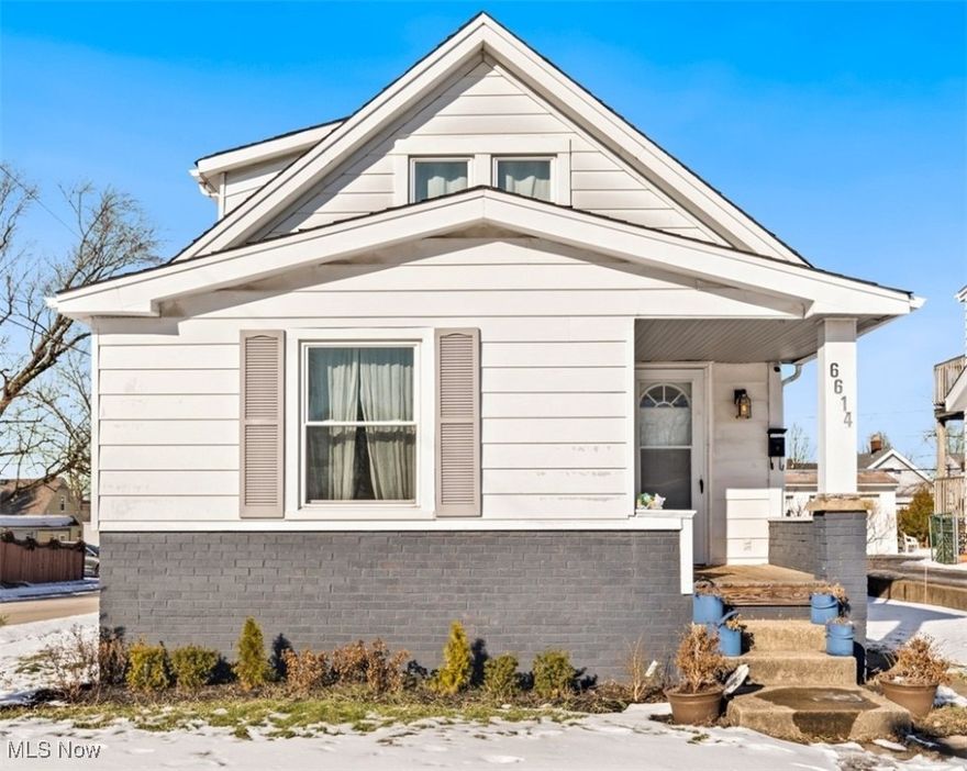 Charming and updated, this three-bedroom, two-bath Cape Cod home is the perfect starter for anyone looking to settle into comfort and style. Nestled on a spacious corner lot, this property boasts curb appeal with its classic architecture and welcoming front porch. Inside, you'll find a thoughtfully updated interior featuring a bright and airy living room, a modern kitchen with butch block countertops and stainless steel appliances, and a cozy dining area perfect for entertaining. The main floor includes a bedroom ideal for guests or an office, while the upper level offers two bedrooms with ample storage. Both bathrooms have been tastefully renovated, blending contemporary finishes with timeless charm. The corner lot provides a large yard, perfect for outdoor gatherings, gardening, or play, and the property includes a detached garage for added convenience. Situated in a friendly neighborhood with easy access to schools, shopping, and parks, this home is move-in ready and waiting for you to make it your own. Don't miss this gem!