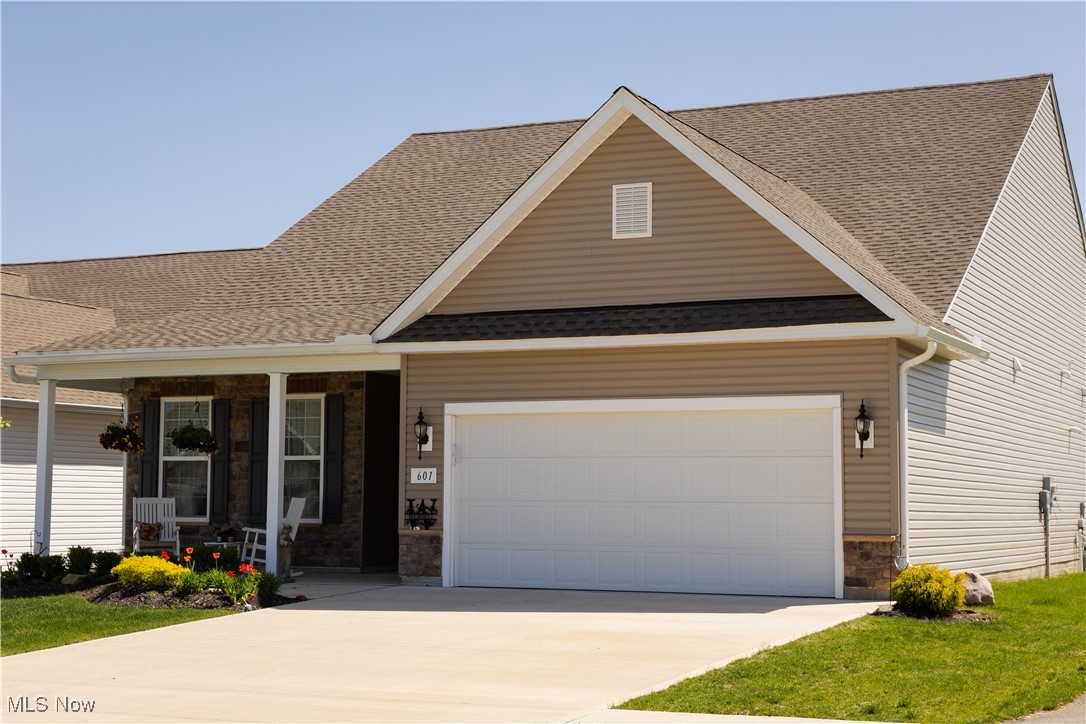 Resort-style living awaits in this upgraded Killarney—one of the largest Ranch models in Four Seasons at Chestnut Ridge. Located in With easy access to all highways, this home offers convenience and tranquility in a beautifully maintained community. Original owners have cared for every detail, starting with a welcoming front porch and rare 3-car tandem garage. Situated on a premium lot with no neighbor on one side, enjoy serene views of the pond, walking path, and open green space. Inside, you'll find elegant crystal chandeliers in the foyer and mudroom, tray ceilings, crown molding, and designer ceiling fans with decorative medallions in every room. This home offers an office that could be converted into a 3rd bedroom by adding a closet. The kitchen features a copper backsplash, wrought iron pot rack, under-cabinet lighting, and designer drapery throughout adds refined style. Additional highlights include plantation shutters, wallpaper accents, and a bidet in the master water closet. The back porch is wired for a TV and fan—perfect for outdoor relaxation. Enjoy low-maintenance living with access to a clubhouse, fitness center, pickleball courts, outdoor pool, and active social events. The mailbox is conveniently just steps from your front door!