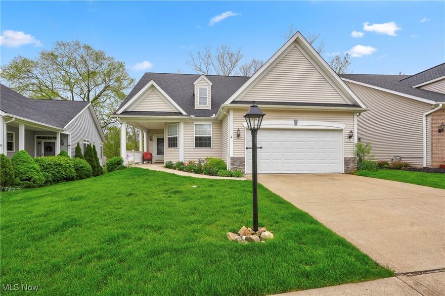 Welcome to this beautifully maintained and thoughtfully updated 3-bedroom, 2.5-bath detached ranch cluster home, nestled in the serene Greenbriar at River Valley—one of the area's premier Active Adult communities.  Step inside and be greeted by a charming front porch leading into the foyer, complete with a coat closet for convenience. The open floor plan showcases newer flooring and effortless access to your private composite deck, which extends to a lovely patio area—perfect for relaxation and entertaining.  The eat-in kitchen is a chef’s delight, featuring ample pantry space, expansive granite countertops, classic oak cabinets, stainless steel sink, subway tile backsplash, a breakfast counter, and sleek graphite Whirlpool appliances that will remain. Just off the kitchen, the first-floor laundry room provides added ease with a sink, storage area, and included washer and dryer.  The owner’s suite offers a walk-in closet and an impeccably maintained full bath. Two generously sized bedrooms and an additional full bath complete the main level.  Head downstairs to the spacious walk-out basement, where you’ll find a family room, a private office or potential guest room, a convenient half bath, and abundant storage space.  Recent major updates include a roof with tear-off, an insulated garage door and opener, and a new water heater.  Greenbriar at River Valley boasts exceptional amenities, including scenic walking trails, a 6,000-square-foot clubhouse with an outdoor pool, party and game room, tennis courts, and more. Don’t miss out on this incredible opportunity—schedule your showing today!