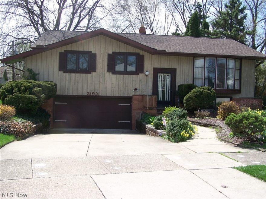 Love the style of a mid-20th century home? You'll appreciate all the possibilities in this well cared for Bi-Level!  The roof was replaced in May-2014 and was a complete tear-off.  Quality Pella windows throughout! You will love the location and lot size of this classic Fairview Park home-- great yard for pets, families and outdoor entertaining! The living room is spacious and has a vaulted ceiling that flows into the formal dining room.  It is believed that there are hardwood floors in most rooms on the main level! The eat-in kitchen has sliding doors onto a deck that leads to the palatial backyard. The master bedroom is huge with enough room for your king-sized bed and a master bath off of it! The finished lower level serves well as a family room and has a half bath, along with the laundry room and access to the attached two car garage with extra storage. Make this your new "Home Sweet Home!"