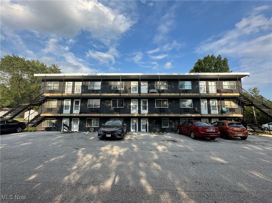 18 units, all 1 bedroom, 1 bath.  Ample on-site parking.  No interior common areas or halls, all entrances are garden entrances.  Renovated throughout and market ready.  Over $80,000 in capital improvements in the last 18 months.  Area market rents are $795-825 + electric.   Owner pays water/sewer/trash and gas to heat (boiler) and HWT.  Ideal location close to many amenities, highway access and near the bus route. This is a turn-key well-performing investment opportunity with more room for improvement.  Purchased in disrepair and stabilized in condition and tenancy, it will cashflow for you from day-1.  Professional property management in place with few vacancies being marketed to new residents at $795+electric per unit per month.  This is an ideal location for additional subsidized rents through AMHA and the HUD/VASH programs.  The property’s zip code qualifies it for higher rent rates, being in a zone for opportunity for AMHA.  The location of this building is ideal as it is close to highways, central akron, and many manufacturing facilities, as well as the popular Portage Lakes. The current property managers are happy to continue service as they work to get the building fully occupied, or it can be transferred with the sale.