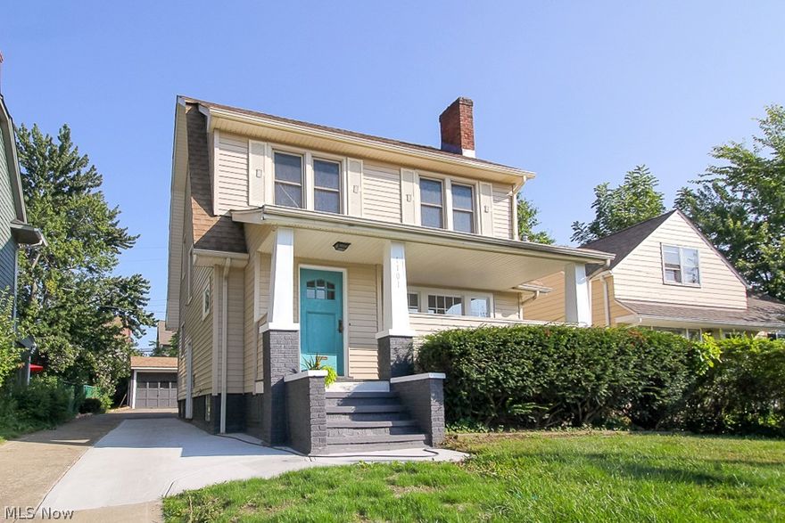 This beautifully renovated colonial home is a gem of find you won't want to pass up! The inviting exterior with spacious covered front porch leads you into a bright & open interior. The large living room is filled with natural light & features a stylish focal wall with fireplace, built-in bookshelves & gorgeous hardwood floors that continue throughout the entire house! The main floor also offers a formal dining room, a convenient half bath & an updated kitchen full of modern amenities, including chic, slate colored cabinets for tons of storage, butcher block countertops, tile backsplash & all appliances (available with full price offer or higher)! Upstairs is even more living space! The 2nd floor has 3 large bedrooms, each with their own closets, & the large, updated full bath stands out with a contemporary design including vanity, mirror, updated fixtures & gorgeous gray tile tub surround. The fully finished attic offers a spacious 4th bedroom, perfectly suited for that amazing master