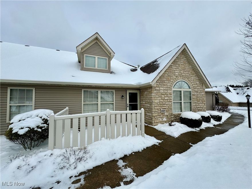 Welcome to this fantastic condo located in Perry Twp. Lots of space in this ranch condo with 2 bedrooms and 2 full bathrooms. Upon entry you will find cathedral ceilings in the living room and a connected eat-in kitchen. There is a spacious 2 car garage with heater. Furnace and A/C was replaced 2021. Newer water softener.