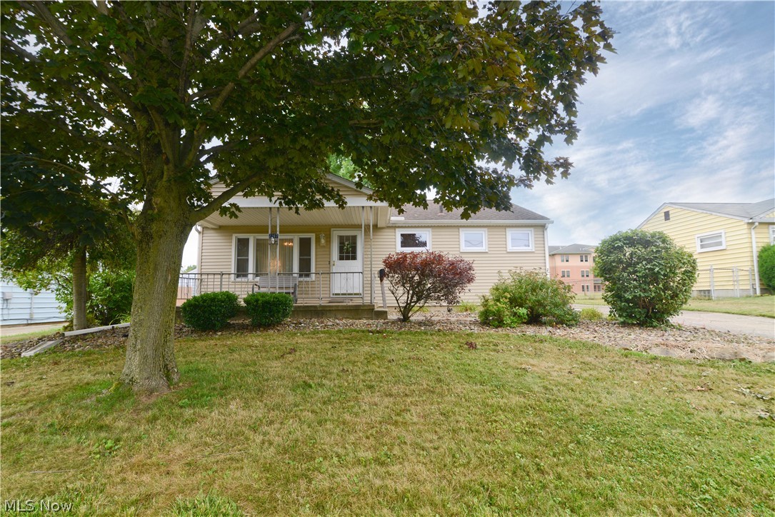 Wow! This ranch will surprise you! One floor living with so much potential. Big Covered Front porch leads to a large living room. Eat in kitchen with lots of cabinet and counterspace, hook ups for a first floor washer dryer are available and were there previously but easily could be added back for first floor laundry. Wonderful addition added in the past offers a large full bath and a huge family room! with vaulted beamed ceiling and ceiling fan. Three nice sized bedrooms and a full guest bath as well finish this first floor living space. Walk out the back entrance to a nice patio and back yard that backs up to the high school. Full basement with laundry hook ups. Large area perfect for storage or maybe add some extra space for hobbies. Vinyl windows replaced estimated ten years also. Vinyl siding, 3 Dimensional shingle roof, estimated ten years old, Brand new electrical panel 08/20222 and newer high efficient furnace and central air. Huge two car garage with auto opener. Call today!