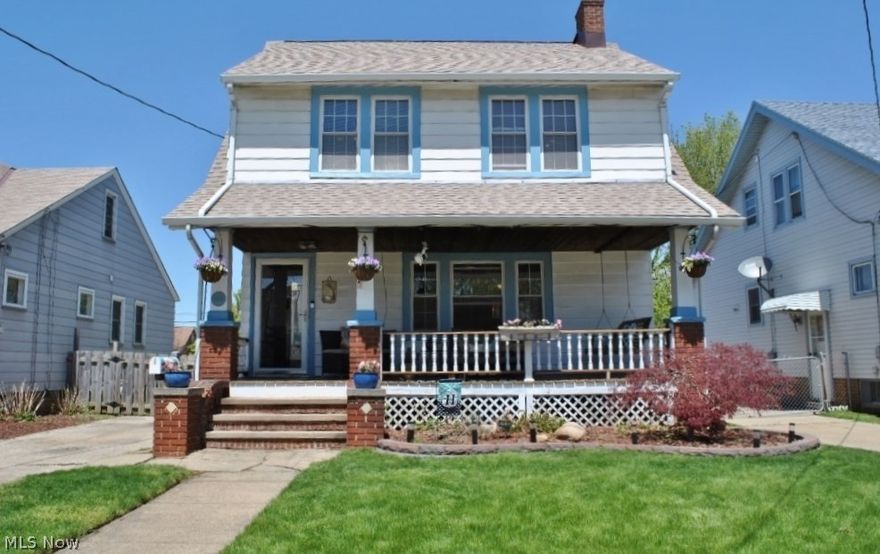 Charming 3 bedrm Colonial w/large front porch for evening enjoyment, maintenance free aluminum siding, newer vinyl windows & 3 yr old roof. Beautiful kitchen w/walls of Oak cabinetry & good counter space w/newer appliances. Dining rm is accented w/wood floors & sliding door to a large summer deck which overlooks a fenced yard. The spacious living rm is enhanced by new carpet, gas fireplace & the old world feel of crown molding w/matching blinds. This home is neutral in décor & provides ceiling fans in all bedrms, living & dining rms. The low cost & most efficient heating system is provided by hot water while being cooled by 4 window air units. Just move in & enjoy this summer in this great value priced home.